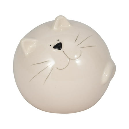 Sagebrook Home 5" Stoneware Kitty Orb, White