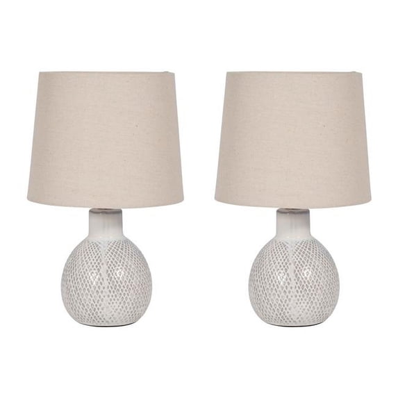 Sagebrook Home 51204 17 in. Ceramic Table Lamp, White - Set of 2
