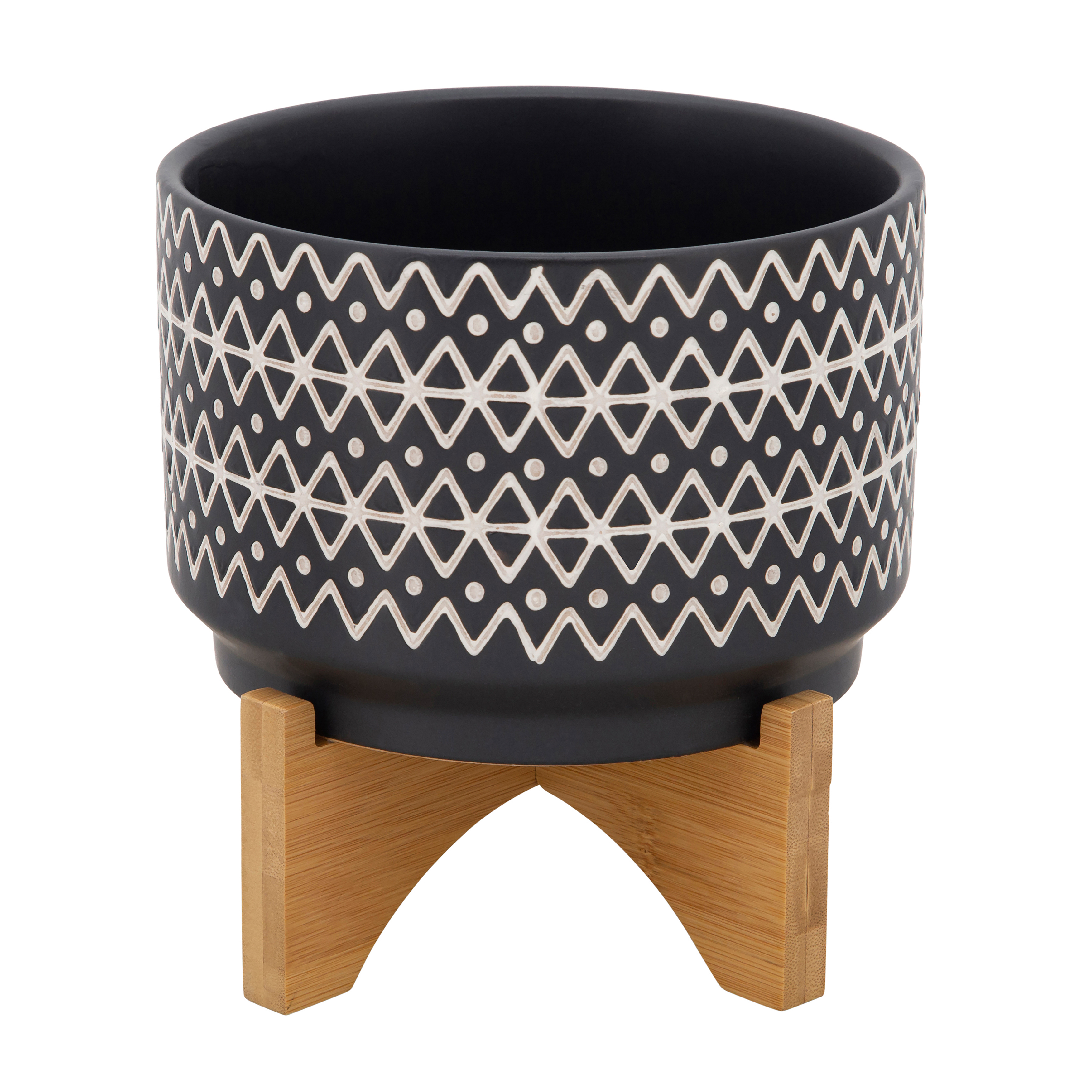 Sagebrook Home Pflanzkübel Aus Bambus – Braun, 39 X 39 X 76 Cm, Mit Holz-Tripod