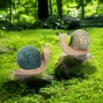thumbnail image 1 of Sagebrook Home 7" Garden Snails Figurines, Stoneware Set of 2 in Blue/Green, 1 of 11