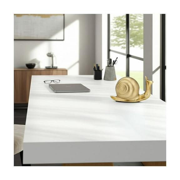 Modern Gold Metal Snail Figurine - Aluminum Decorative Accent for Home, Office, Bedroom & Living Room - Elegant Metallic Sculpture - 4" Gold