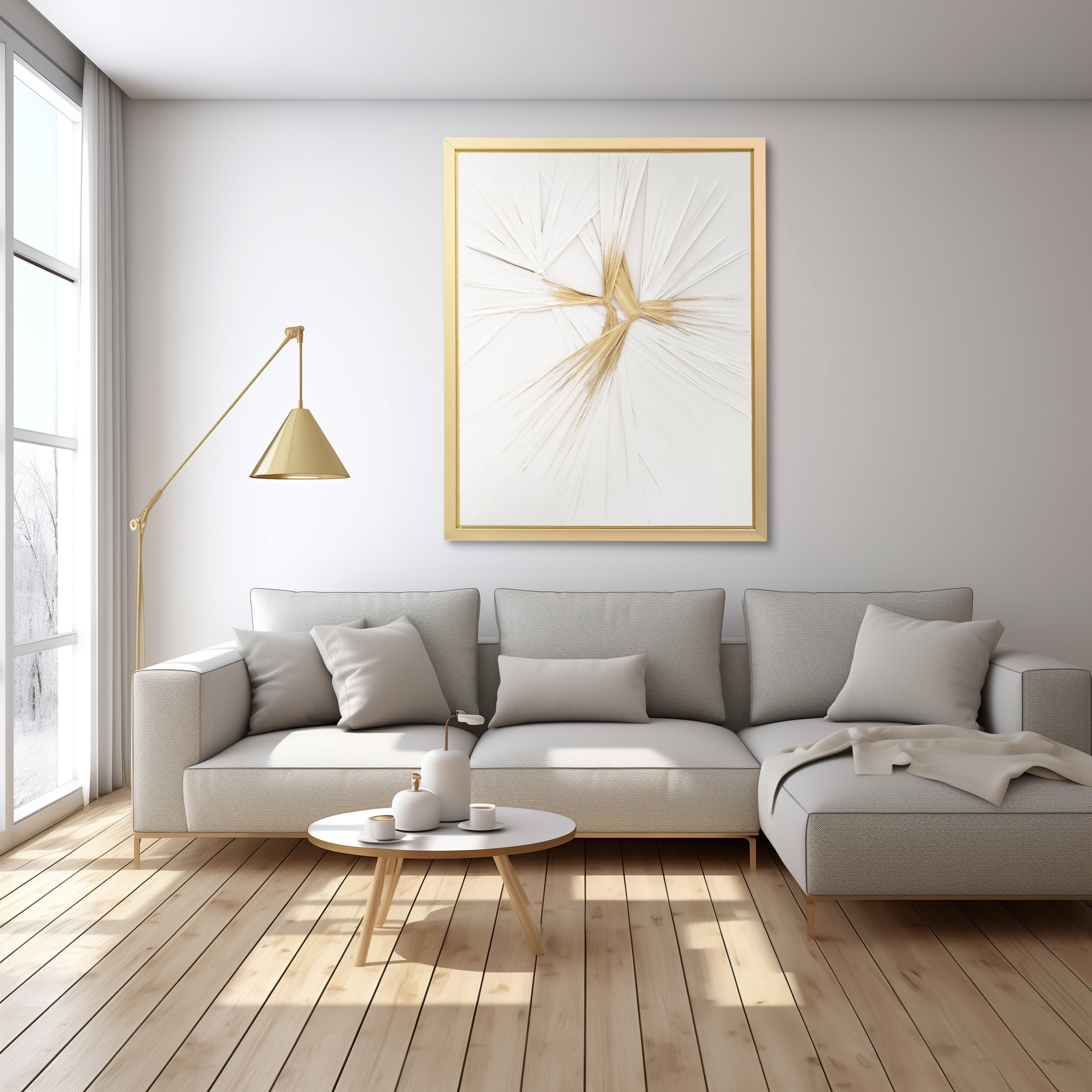 Sagebrook Home Modern Glam Abstract 47X59 Twist, White/Gold, Rectangle ...