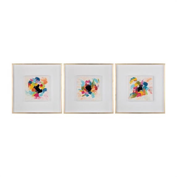 Sagebrook Home 72 x 24 in. Hand Painted Multi-Colorful Abstract, Set of 3