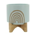 thumbnail image 1 of Sagebrook Home 8" Arch Planter With Stand, Mint, Round, Ceramic, Contemporary, 8"L X 8"W X 9"H, Rainbow, 1 of 7