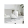 thumbnail image 1 of Decorative Ceramic Heart Sculpture for Home Decor - Ornament for Bathroom, Office, and Living Room Decor - Modern Figurine Accent for Bedroom, Shelf Display, and Coffee Table - 8", White, 1 of 17