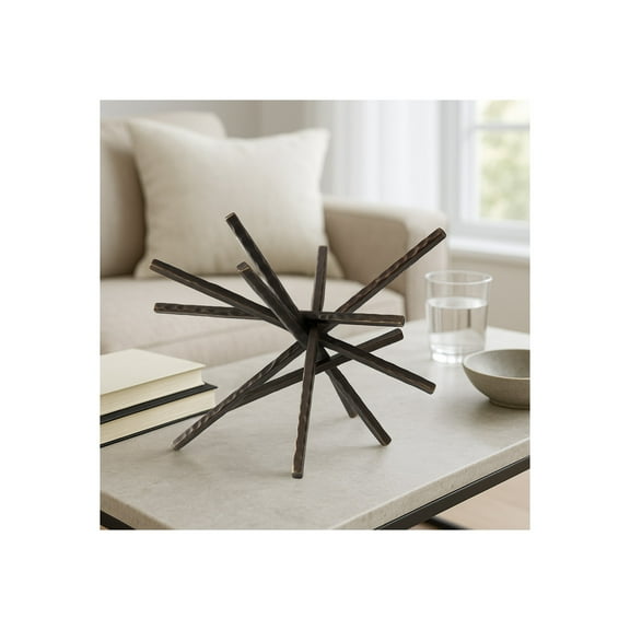 Home Decor and Bathroom Decor Accent - Modern Shelf Sculptures and Office Accents for Room Styling - Abstract Object for Living Room Decor Statues and Coffee Table Ornaments - 9", Black