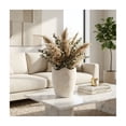 thumbnail image 1 of Classic Terracotta Wavy Rim Vase for Living Room Decor - Decorative Flower Vase for Home Display - Textured Sculptural Accent for Room, Bedroom, House, Office and Table Placement  - 12", Ivory & Tan, 1 of 11