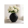 thumbnail image 1 of Sculpted Textured Metal Vase for Living Room Decor - Decorative Flower Vase for Home, Bedroom, and Office Desk Decor - Modern House Accent for Entryway Table Display - 14", Black, 1 of 12