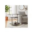 thumbnail image 1 of Modern End Table, Side Table, or Small Night Stand for Home Decor - Metal Three Tier Accent Bedside Table with Wood Top for Small Spaces - Perfect for Home, Bedroom, or Living Room Decor - 24" Brown, 1 of 12
