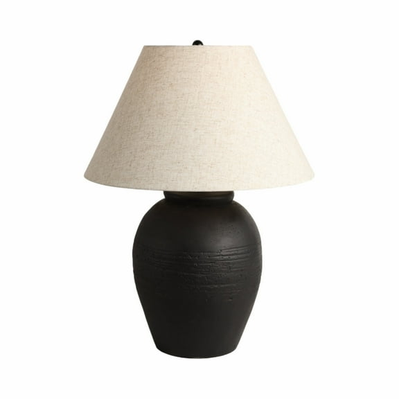 Sagebrook Home Artisan Jug Table Lamp with Tapered Shade Pottery Metal Fabric