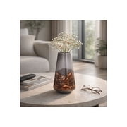 Sagebrook Home Elegant Glass Vase for Living Room Decor - Home Accent with Sculptural Form and Base for Bedroom, House, and Office - 14", Black & Red