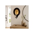 thumbnail image 1 of Decorative Round Wall Candle Sconce for Entryway Decor - Contemporary Metal Votive or Pillar Wall Candle Holder for Home Decor - Versatile Hanging Wall Candle Scones or Wall Art - 15", Black & Gold, 1 of 11