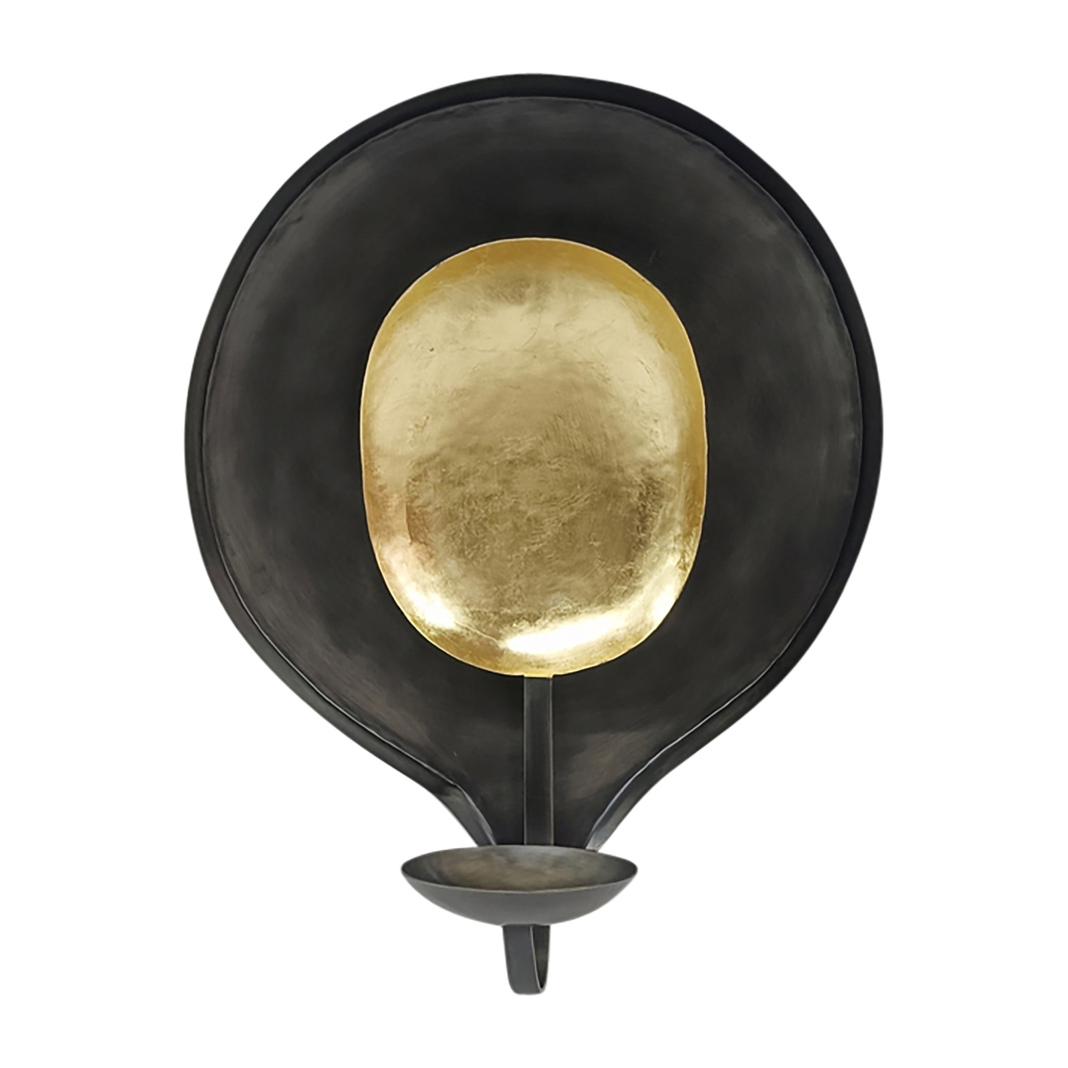 15" Black and Gold Iron Round Votive Holder