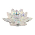 thumbnail image 1 of Elegant Glass Candle Holder - Glam Lotus Design - Crystal Tealight & Taper Holder - Home, Office & Living Room Decor Accent - 2" Pink, 1 of 7