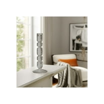 Glass Taper Candle Holder - Modern Decorative Pillar Stand - Glass Accent for Home, Office & Living Room - Contemporary Design - 10" Black