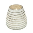 thumbnail image 1 of Sagebrook Home Candle On Silver Striped Glass By Liv & Skye, 64oz, 1 of 4