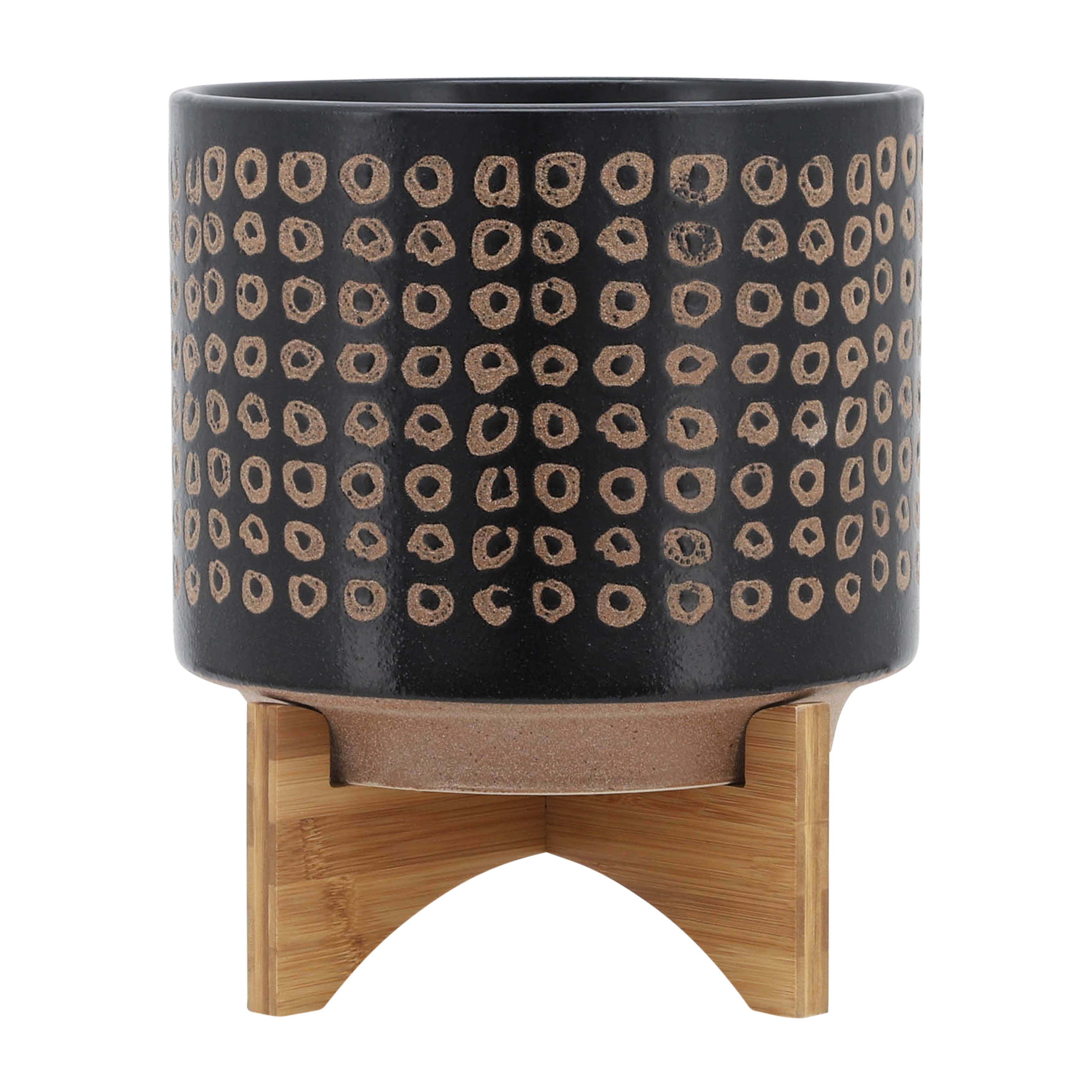 Sagebrook Home Pflanzkübel Aus Bambus – Braun, 39 X 39 X 76 Cm, Mit Holz-Tripod