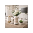 thumbnail image 1 of Ceramic Vase with Decorative Pattern for Living Room and Home Accents - Modern Flower Vase for Room, Bedroom or Office Decor - Ideal for House and Table Decor Displays - 12", Ivory & Tan, 1 of 15