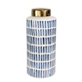 thumbnail image 1 of Sagebrook Home Ceramic 13" Jar With Gold Lid, blue, 1 of 3