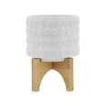 thumbnail image 1 of Sagebrook Home Ceramic 5" Planter On Wooden Stand, White, Round, Ceramic, Contemporary, 5"L X 5"W X 6"H, Bubble, 1 of 8