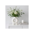 thumbnail image 1 of Decorative Ceramic Vase for Home Decor - House Accent for Living Room Decor, Bedroom, Office, or Table Centerpiece - Modern Round Flower Vase for Kitchen, Entryway, or Shelf Styling - 7", White, 1 of 13