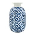 thumbnail image 1 of 8" Decorative Daisy Ceramic Vase - Contemporary Blue and White Flower Vase for Home, Office Decorative Accent - Easy Gift Idea, 1 of 8