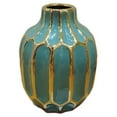 thumbnail image 1 of Sagebrook Home Ceramic 8"h Decorative Vase, Turquoise/gold, 1 of 7