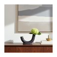 thumbnail image 1 of U-Shape Ceramic Vase for Living Room Decor - Alternative Flower Vase for Bedroom, House Display, or Office Space - Decorative Home Decor Accent for Console Table and Dining Room Styling - 8", Black, 1 of 14