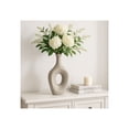 thumbnail image 1 of Decorative Open Cut Ceramic Vase for Living Room Decor - Ideal Home Decor Accents for Bedroom, Office Desk, and Table Centerpiece - Modern Flower Vase for Shelf and House - 19", Silver & Metallic, 1 of 12