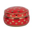 thumbnail image 1 of Sagebrook Home Ceramic Covered Dotted Jar, Red/Gold Ceramic, 7 X 7 X 3.75 Inches, 1 of 8