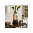 thumbnail image 1 of Modern Glass Vase for Living Room and Home Decor Accent - Decorative Flower Vase for Bookshelf, Bedroom or Office Decor Display - Elegant House Surface Display and Table Styling - 13", Black & Gold, 1 of 13