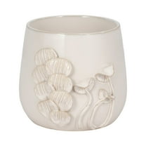 Sagebrook Home Ceramic Elegance: Enchanting Applique Planter for Modern Spaces