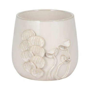 Sagebrook Home Ceramic Elegance: Enchanting Applique Planter for Modern Spaces
