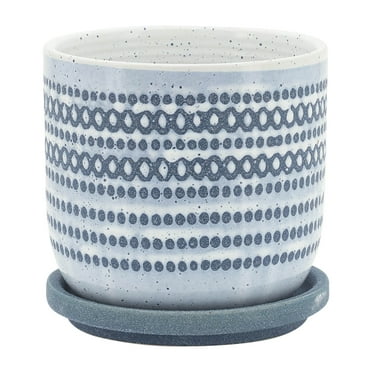 Sagebrook Home Ceramic Planter With Saucer - Enhance Your Home Greenery