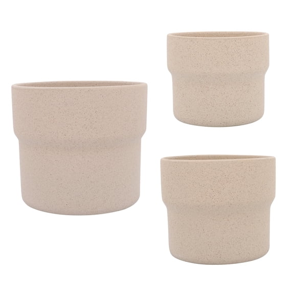 Sagebrook Home Ceramic Set Of 3 7/9/10"D Mushroom Planters, Tan