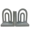 thumbnail image 1 of Sagebrook Home Ceramic Set of 2 6" Arch Bookends, White, 1 of 8