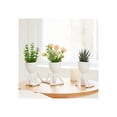 thumbnail image 1 of Ceramic Sitting Human Sculptural for Home Decor - Figurine Accents for Bathroom, Office Desk, and Living Room - Ornaments for Shelf Display and Cofee Table - Set of 3, 6", 6", 5", White, 1 of 14