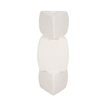 Sagebrook Home Ceramic Stacked Objects Candle Holder for Elegant Home Decor