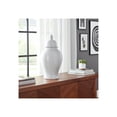 thumbnail image 1 of Architectural Ceramic Jar for Living Room Decor - Modern Home Decor Accents with Ribbed Texture - Decorative Flower Vase for Room, Bedroom, House, Office, and Table Interior Styling - 18", White, 1 of 12
