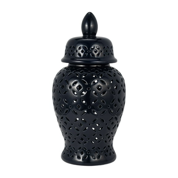 Sagebrook Home Ceramic Temple Jar – Elegant Single Piece for Stylish Home Decor Enthusiasts, Perfect for Modern Spaces, Home Accent Jars