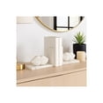 thumbnail image 1 of Bookends Shelf Decor for Book Accessories - Chic Heavy Duty Sculpted Marble Lips Bookends for Office, Desk, or Home Library - Decorative Bookends Ideal for Book Organization - Set of 2, 5", White, 1 of 10