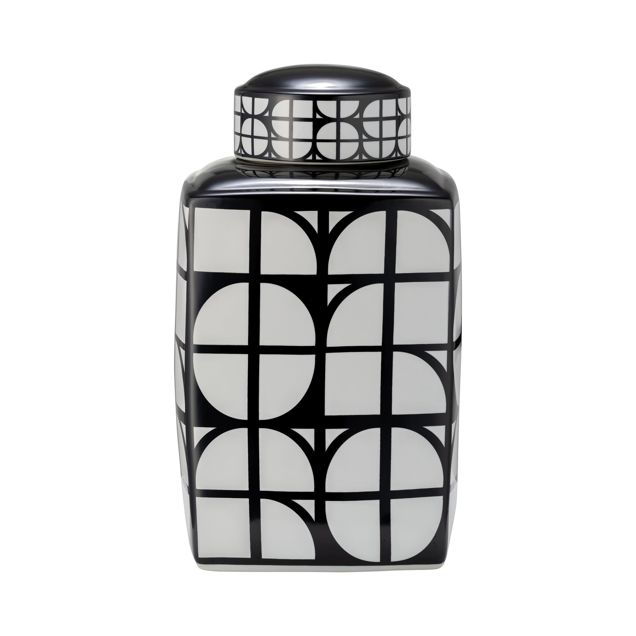 Sagebrook Home Chic Geometric Jar – Elegant Ceramic Container for Home ...