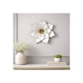 thumbnail image 1 of Lotus Flower for Home Room Wall Decor - Metal Wall Art for Living Room, Bedroom, and Bathroom Display - Modern Hanging Wall Decor for Dining, Entryway, and Hallway Accent - 3", White & Gold, 1 of 17
