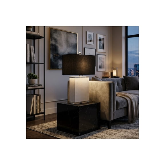 Sagebrook Home Crystal 29" Table Lamp, Rectangle, Solid Color