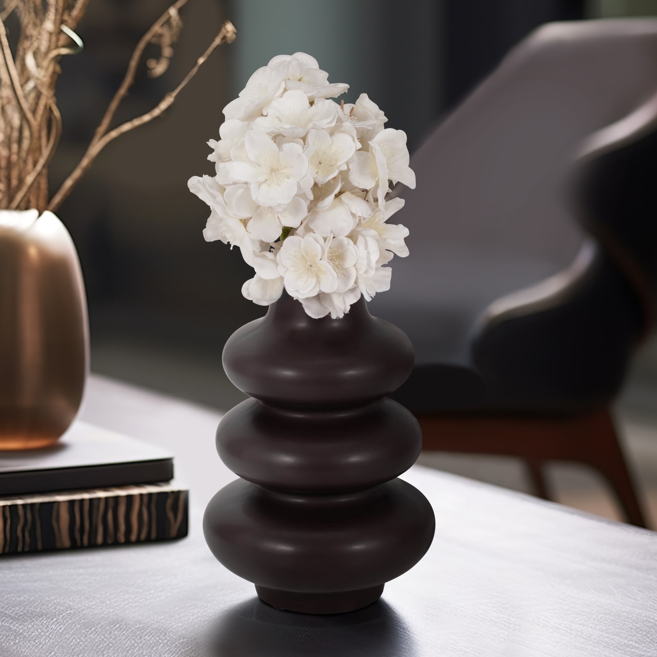 Java Stacked Spheres 9" Contemporary Decorative Vase