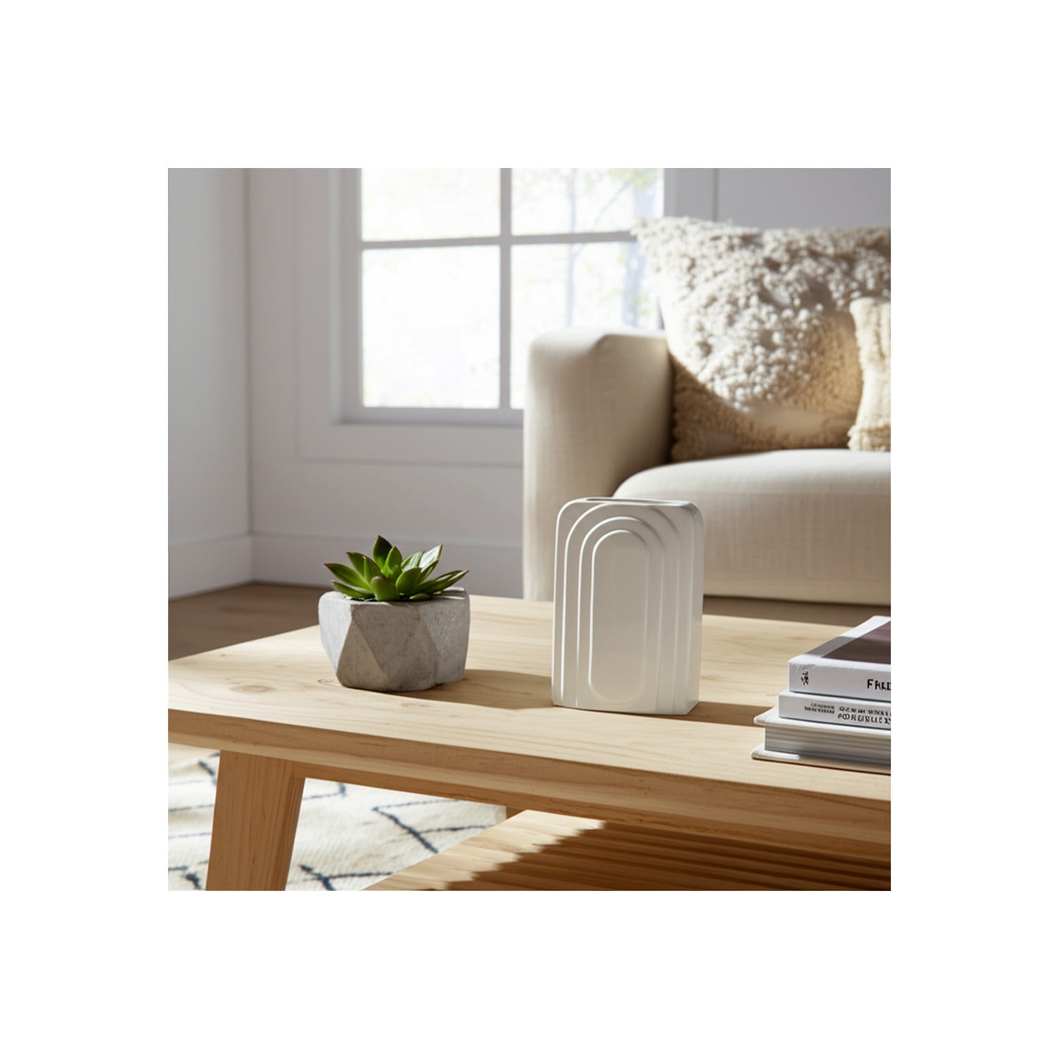 Modern Decorative Vase with Geometric Design - Stoneware Dolomite ...
