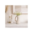 thumbnail image 1 of Sculptural Curved Vase for Living Room Decor - Ceramic Flower Vase with Woven Handle for Home, Bedroom, or House Accent - Boho Pottery Display for  Home Office Table Centerpiece - 13", Ivory & Tan, 1 of 12