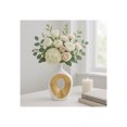 thumbnail image 1 of Elegant Ceramic Vase with Hollow Center for Living Room Decor - Contemporary Flower Vase for Home Decor and Room Display - Sculptural Accent for Bedroom, House, Office and Table - 13", White & Gold, 1 of 14