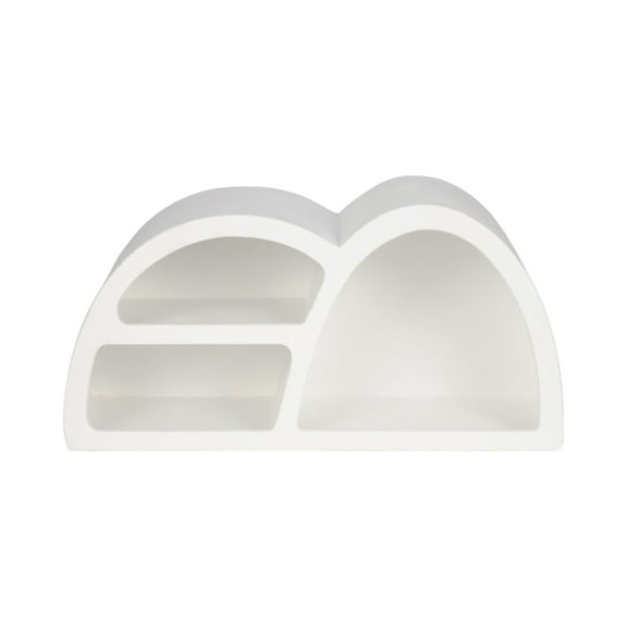 Sagebrook Home Elegant 24" Curved 3-Shelf MDF White Wall Storage