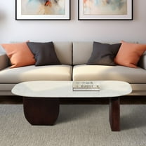 Sagebrook Home Elegant Marble and Wood Coffee Table for Stylish Interiors